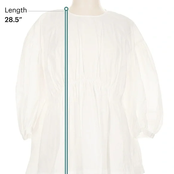 Simone Rocha Women’s Cream Peasant Blouse - Classic Lightweight Top - Picture 5 of 7